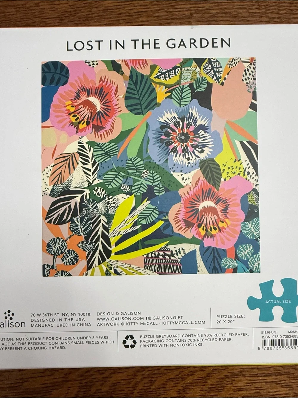 Galison Kitty McCall Lost in The Garden 500 Piece Puzzle - Complete 20" x 20" - Picture 13 of 15